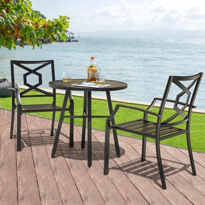 NUU GARDEN Outdoor 3-Piece Iron Bistro Set