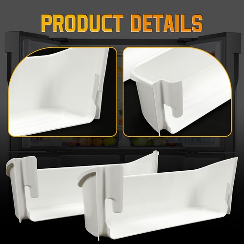 2-Pack 240323001 Door Bin Shelf White Lower ABS For Frigidaire Refrigerator