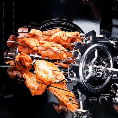 BBQ Roaster Rotisserie Skewers Needle Cage Oven Kebab Grill Stainless Steel