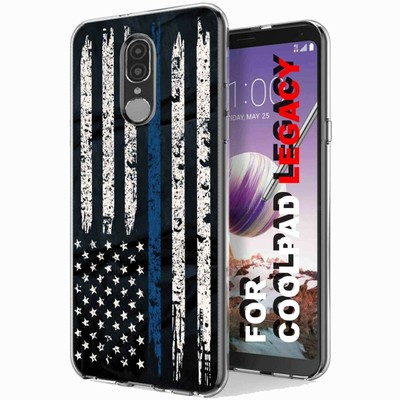 Total Guard Cover Case For Coolpad Legacy, Blue Line Flag Distress, USA Print