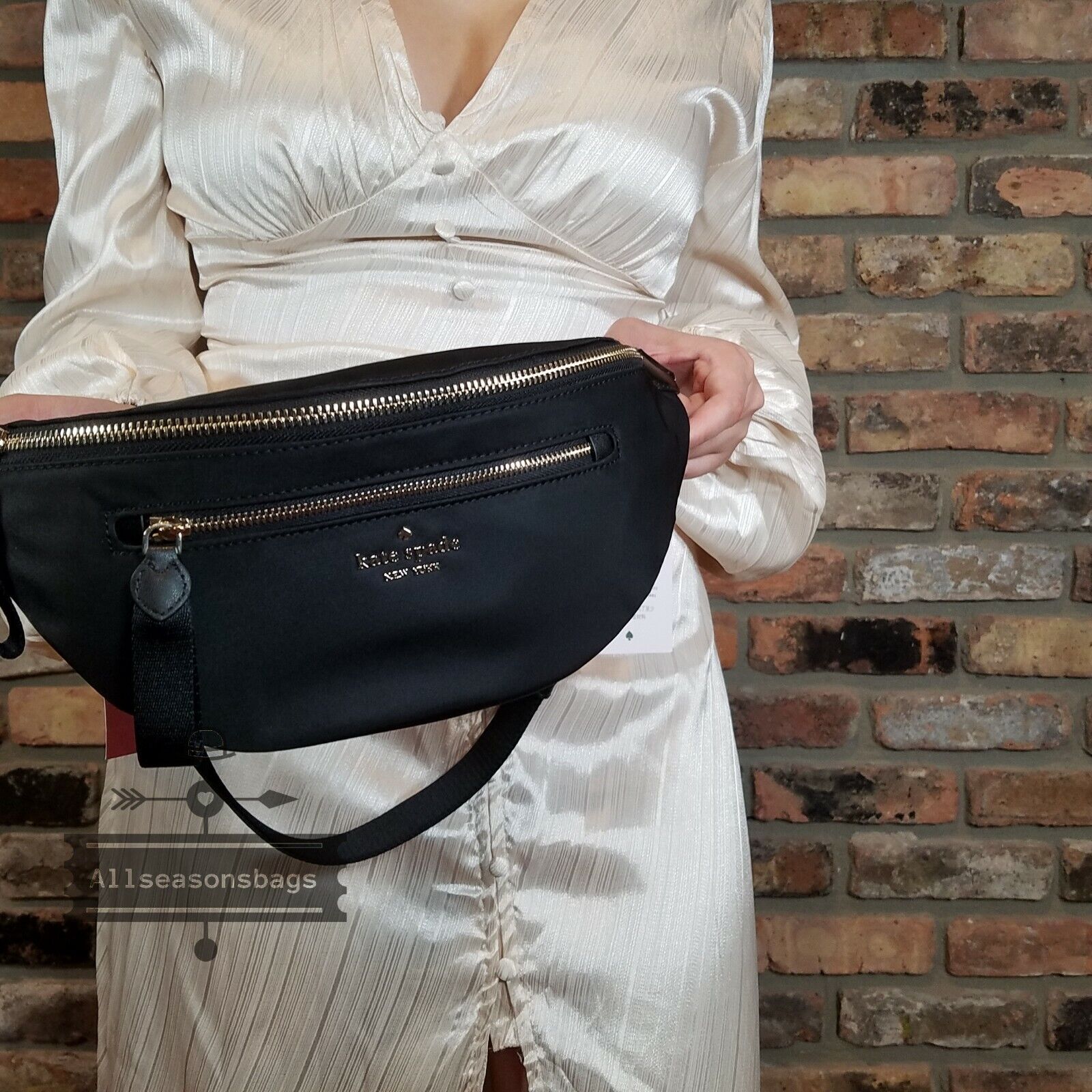KATE SPADE CHELSEA BELT BAG WAIST FANNY PACK BLACK NYLON KATE SPADE CHELSEA BELT BAG WAIST FANNY PACK BLACK NYLON