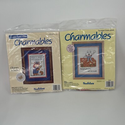 2 Charmables Counted Cross Stitch Kit Humpty Dumpty Snips Snails Puppy Dog Tails