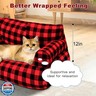 FAMIDGE Cat Couch Bed - Cat Bed for Indoor Cats, Calming Pet Sofa Puppy Sleeping Bed with Removable Washable Cover, Cute Dog Couch and Kitty Lounge Chair for 18lbs Cats and Small Dogs(Red and Black)