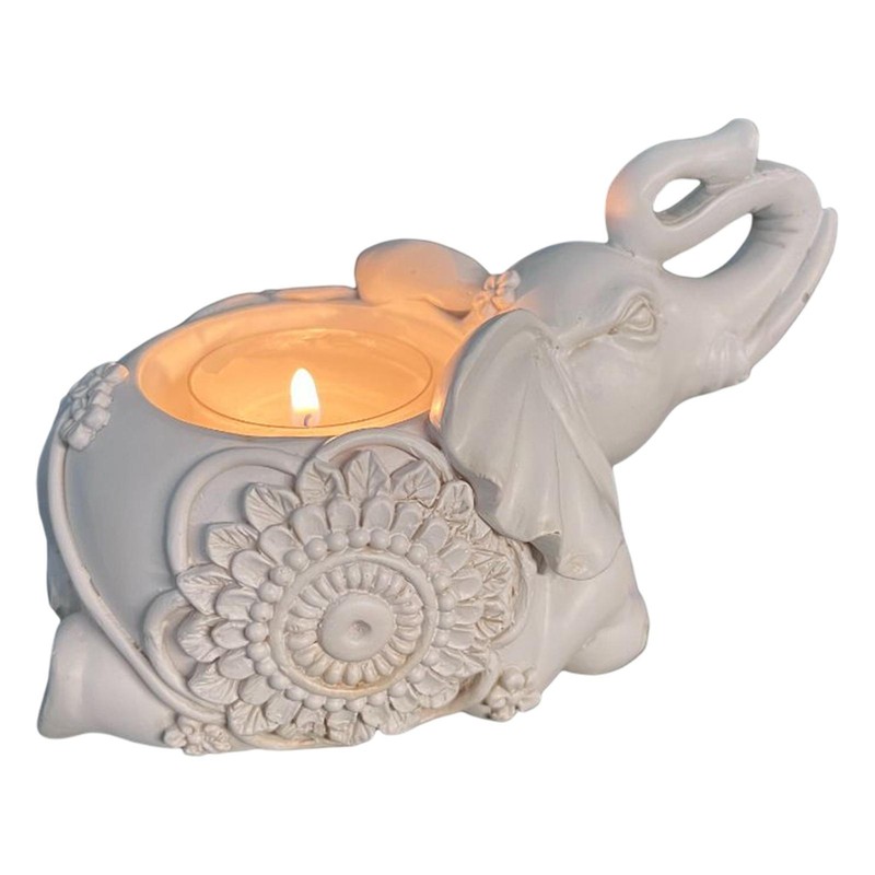 Candle Holder Realistic Elephant Figurine Candle Tea Light Holder