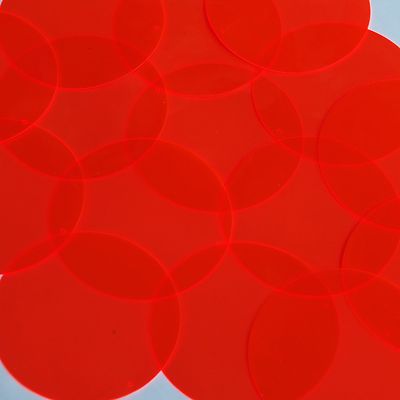 Round Vinyl Shape 2'' Red Go Go Fluorescent Edge Glow