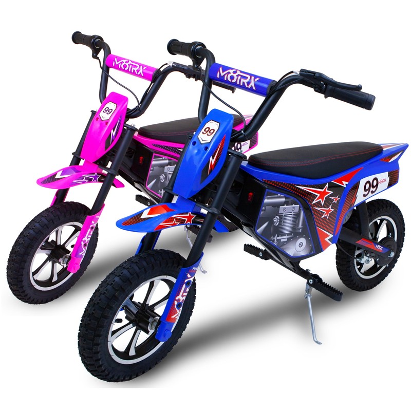 Kid's 24V Electric-Powered Dirt Bike, Ride-On Toy for Teens, Ages 13+, Blue
