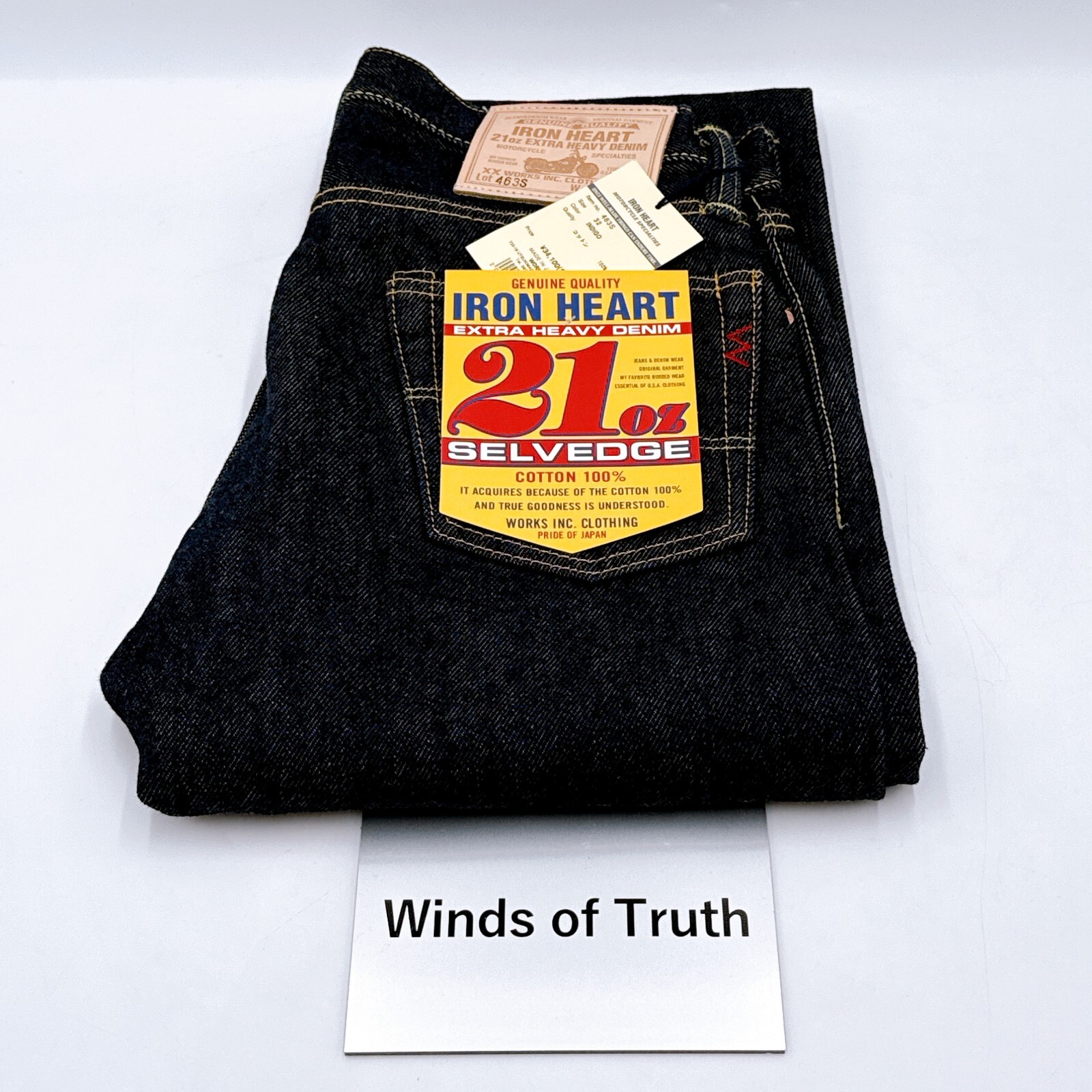 IRON HEART 463S -21oz Selvedge denim sneaker cut Made in