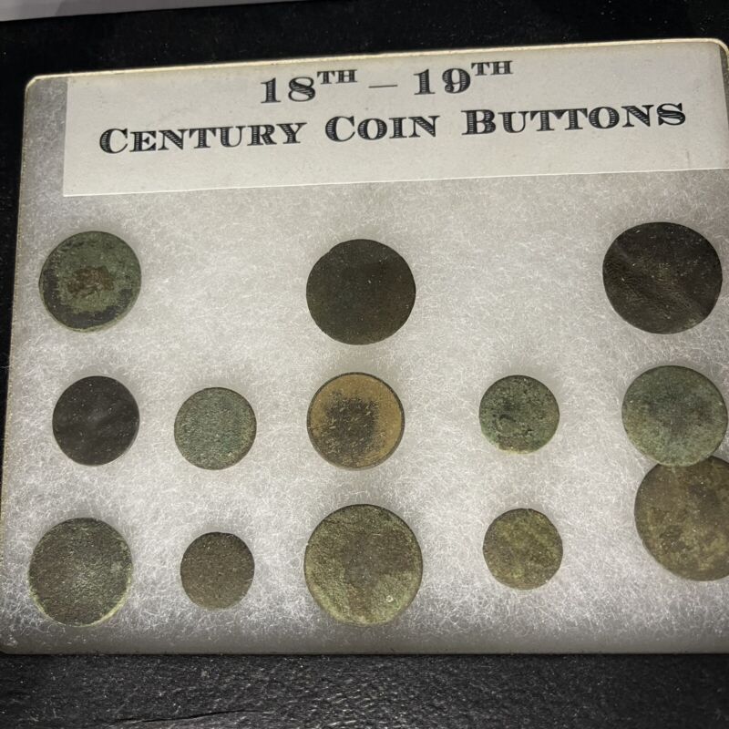 13–Buttons-18th and 19th Century Pictorial Brass Buttons Various Themes
