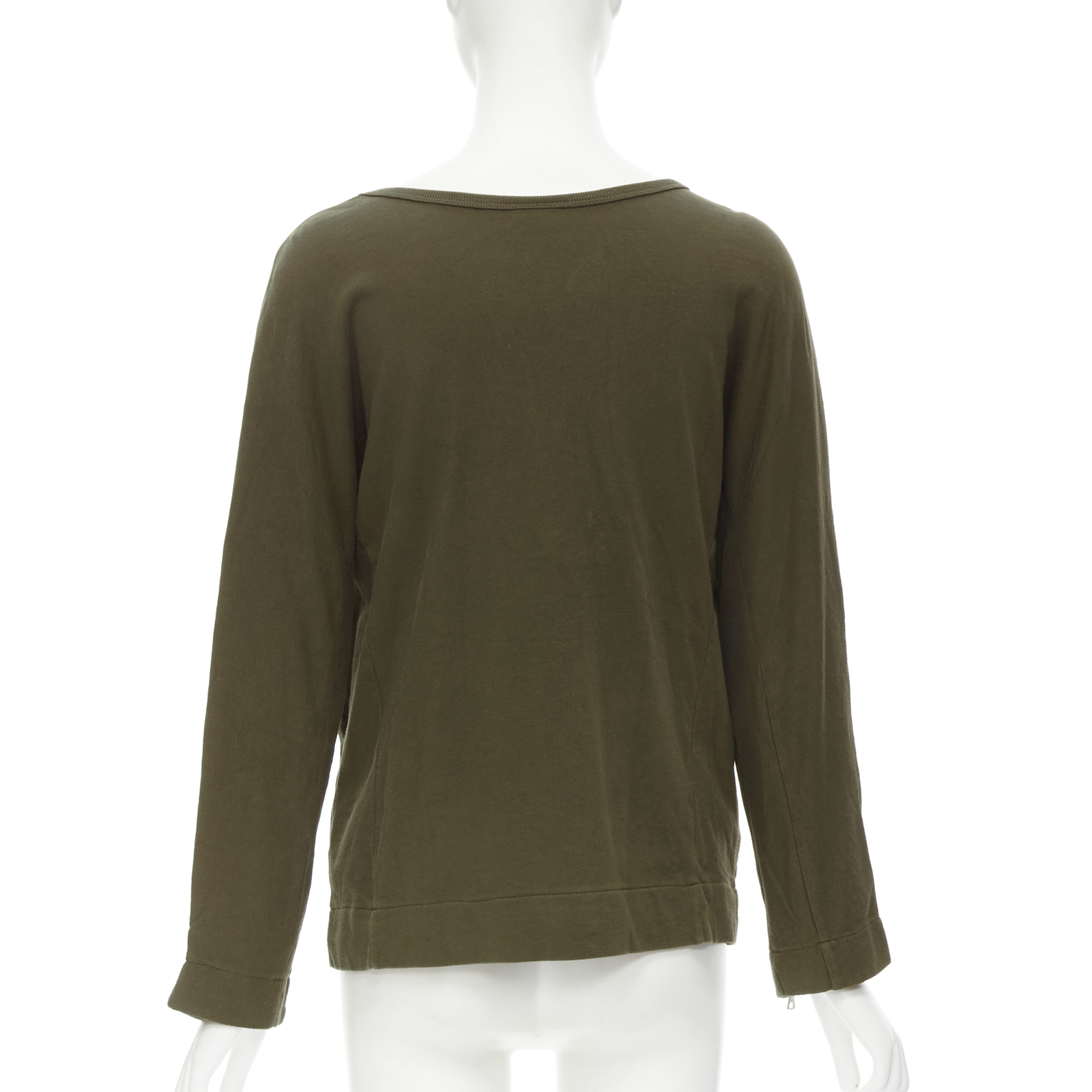 DRIES VAN NOTEN brown cotton silver zip detail sweater top M DRIES VAN NOTEN brown cotton silver zip detail sweater top M
