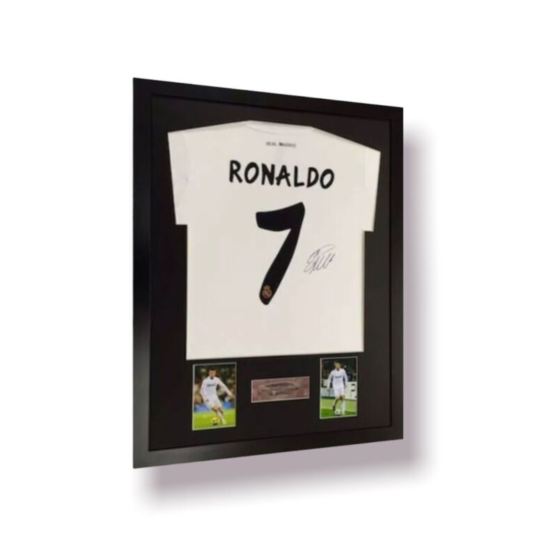 Frame For Any Signed Football Shirt & 2 Photo Cutouts Free Personalised Plaque