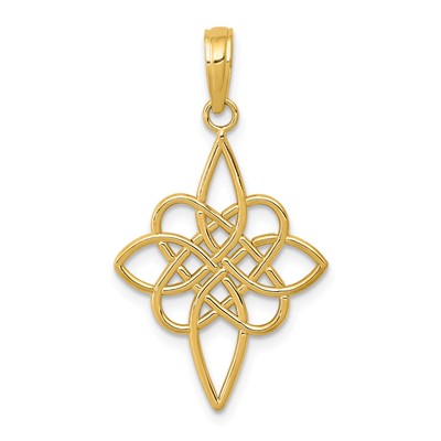 Avariah Solid 14K Yellow Gold Celtic Knot Pendant - 30mm