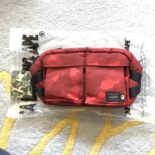 A Bathing Ape BAPE X Porter RED Camo waist bag BRAND NEW 100 A Bathing Ape BAPE X Porter RED Camo waist bag BRAND NEW 100