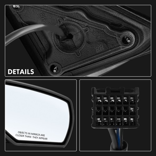 Manual Fold Heated Mirror for Chevy Silverado 1500 GMC Sierra 14-18 Right Side