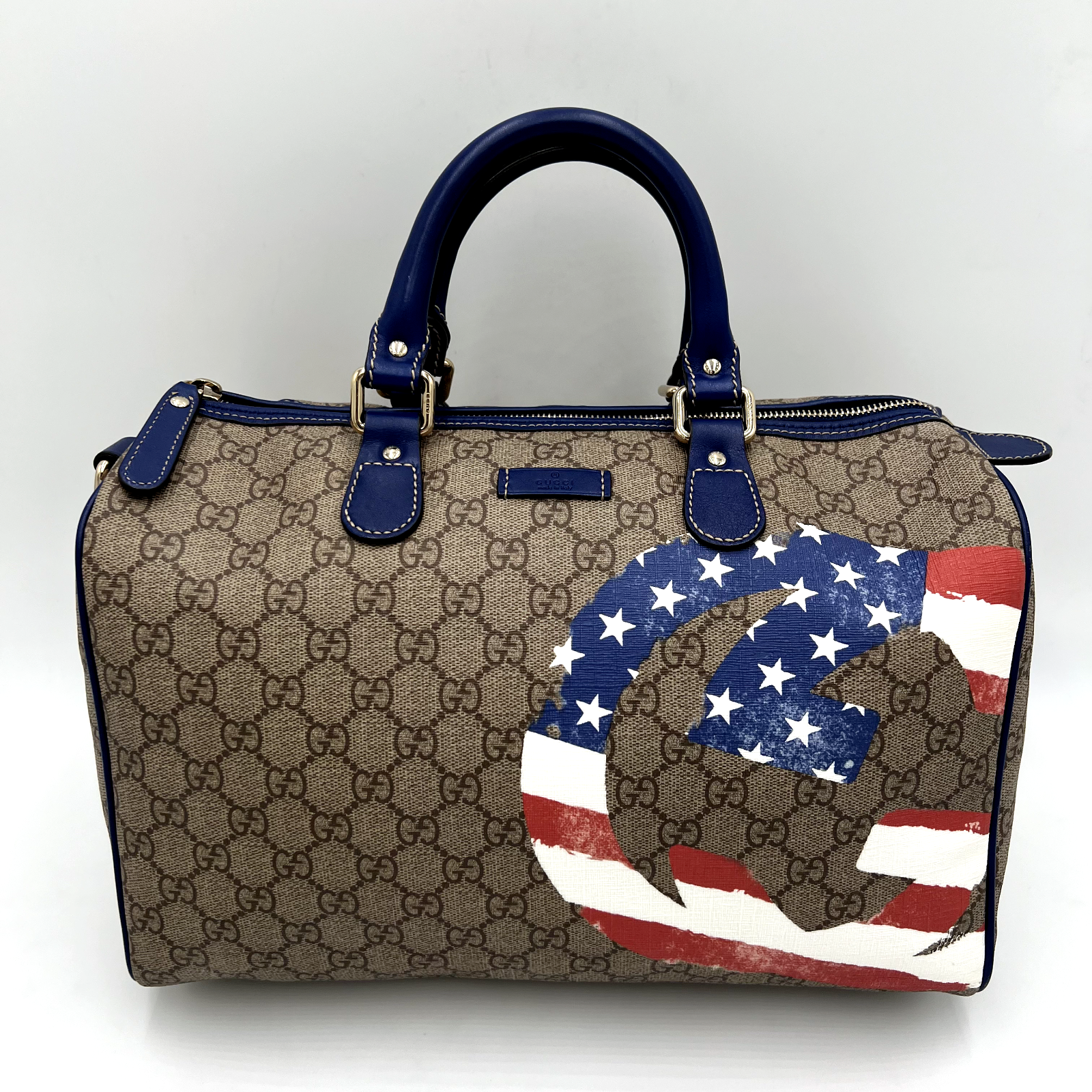 Gucci アメリカ国旗デザイン ボストンバッグ GUCCI Boston Bag Hand Bag American Flag USA GG Supreme Made