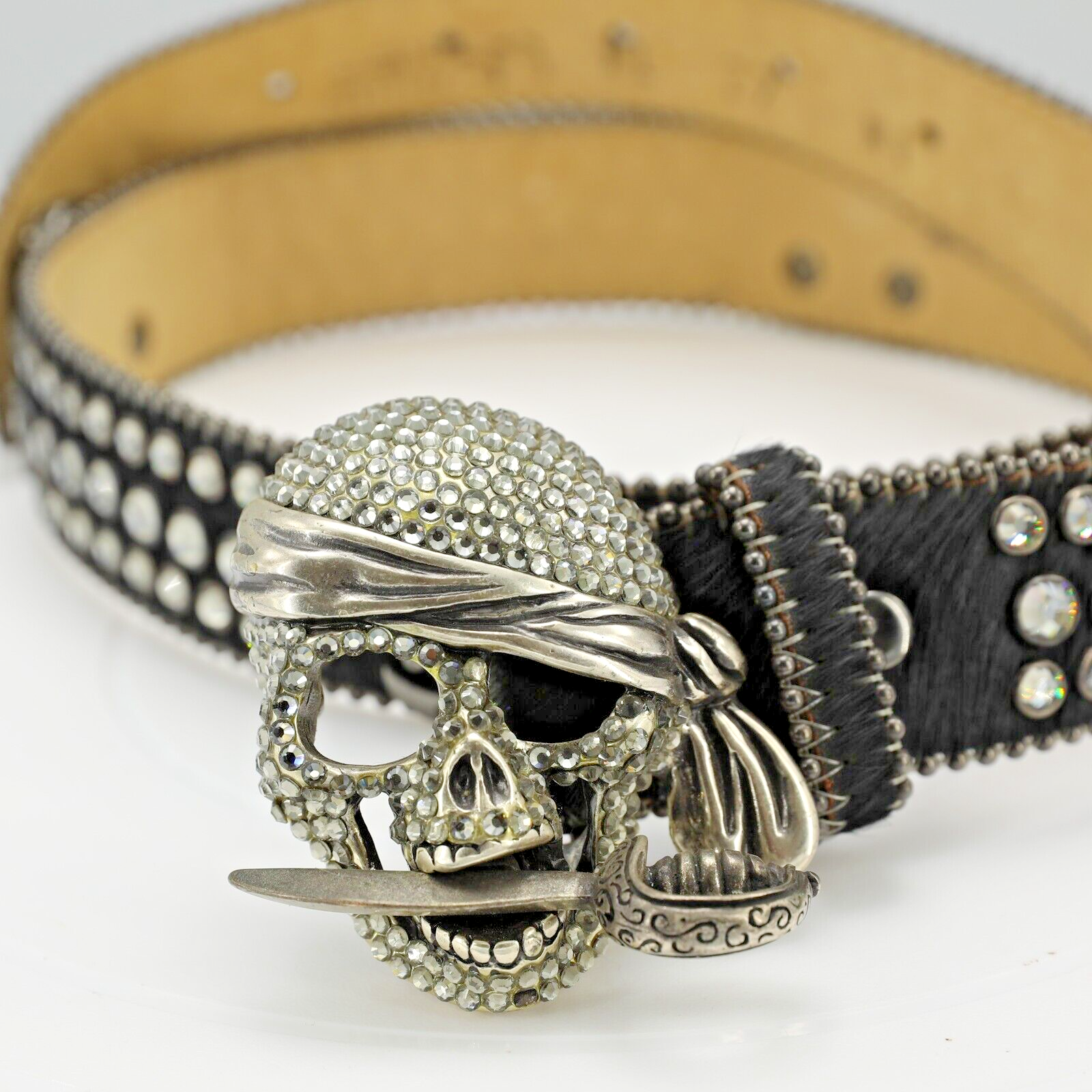 Amazon.com: taffeta alley Black Rhinestone Bb Belt For Women