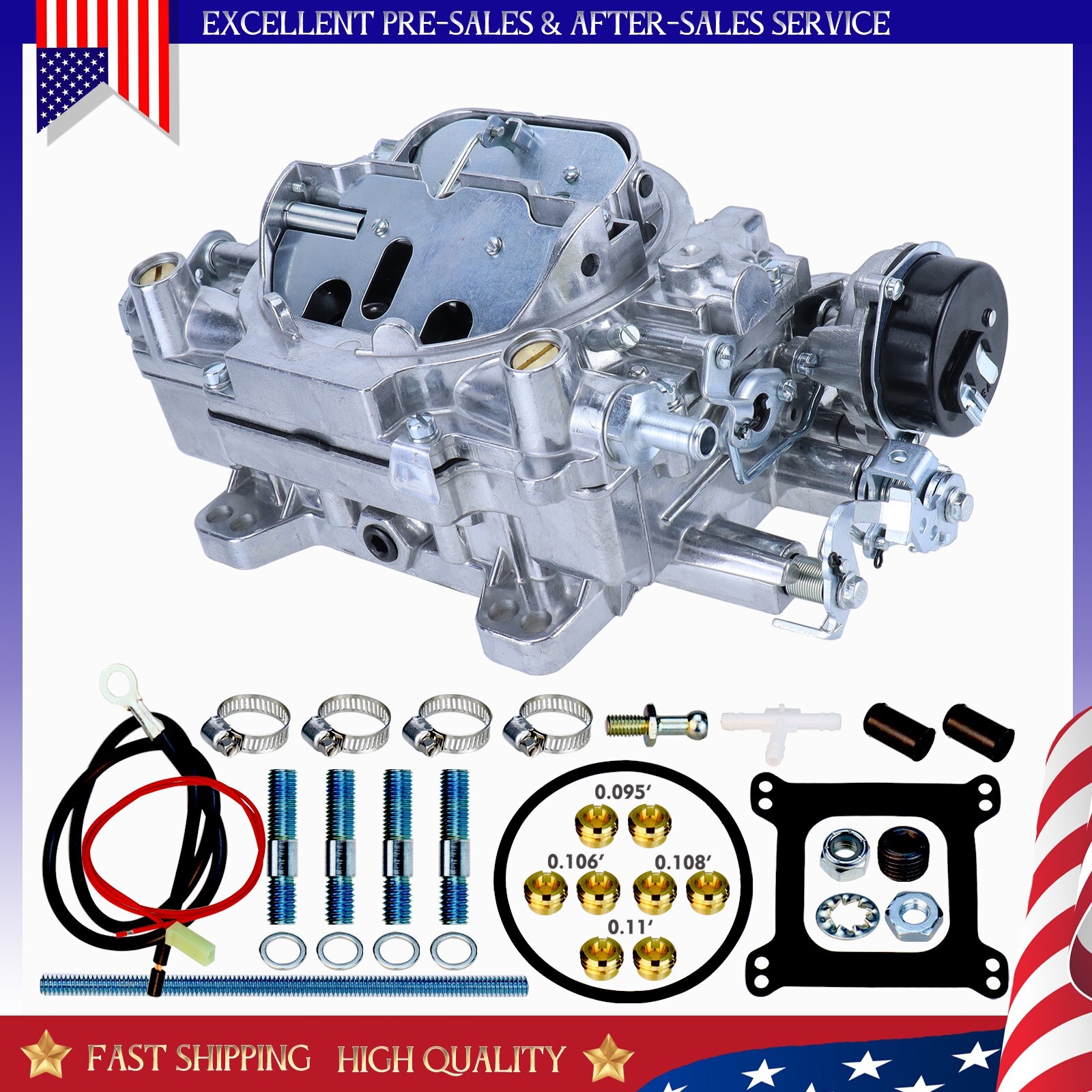 New 4 Barrel 650CFM Carburetor for Edelbrock #1906 AVS2 Cab with