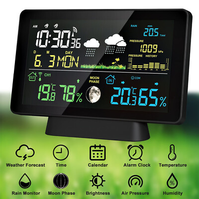 In/outdoor Thermometer Hygrometer With Rain Gauge I2z0
