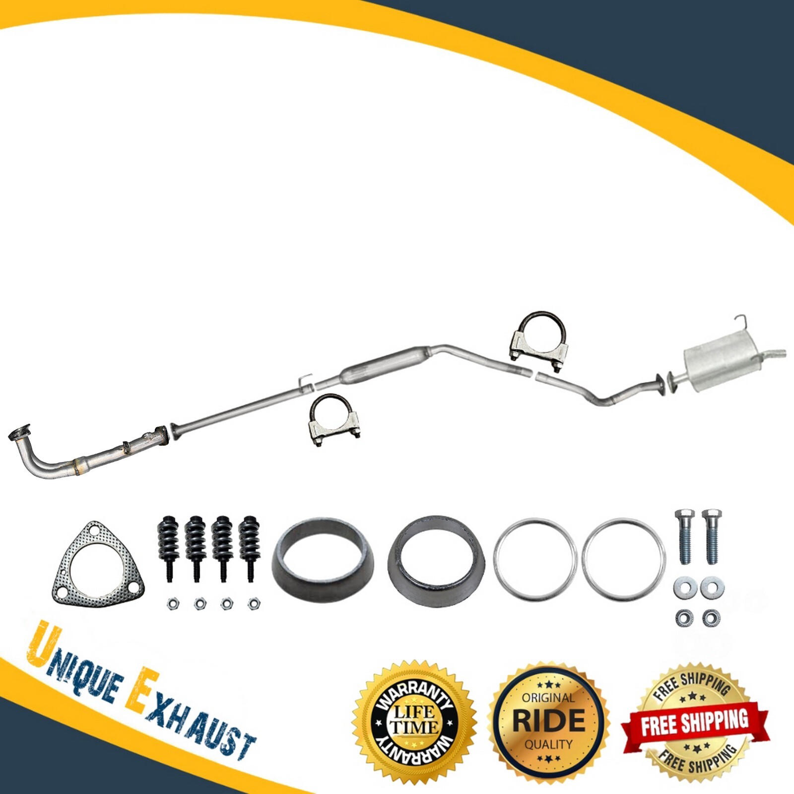 Front Exhaust Pipe+Rear Resonator+Muffler For 1997-2001 Honda CR-V 2.0L Federal