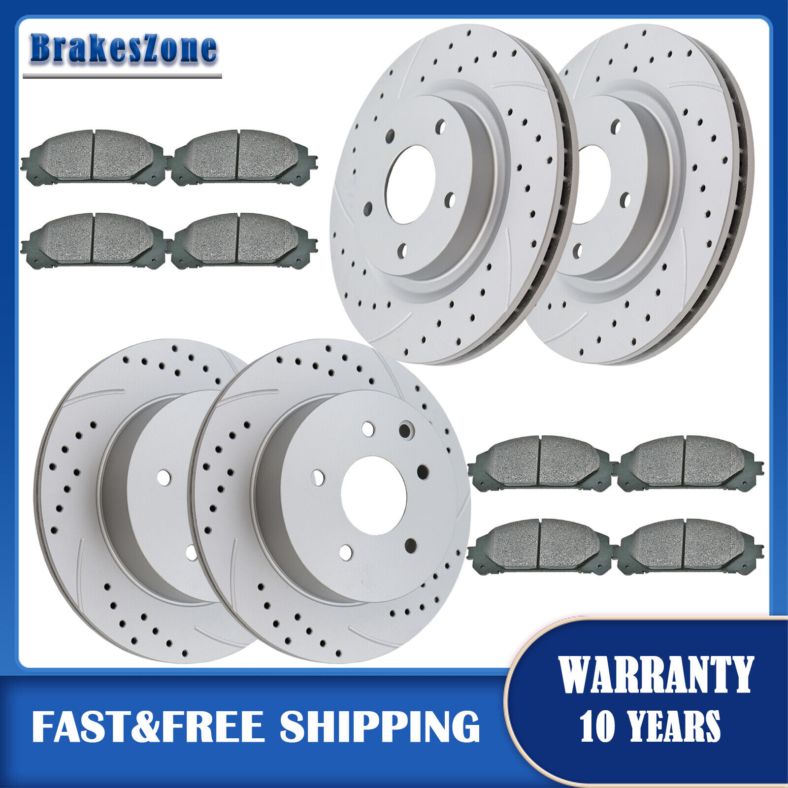 Front Rear Brake Rotors Pads Kit for Nissan Maxima 2009-2014