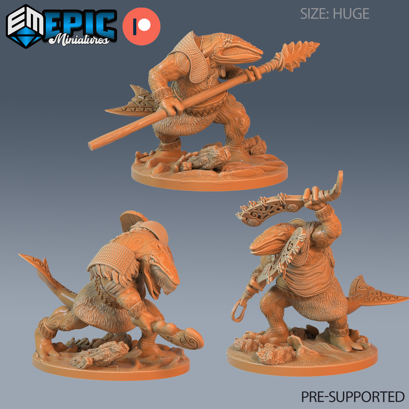 Epic Miniatures Aquatic Journey x3 Whale Folk - 28mm scale Sea Creature