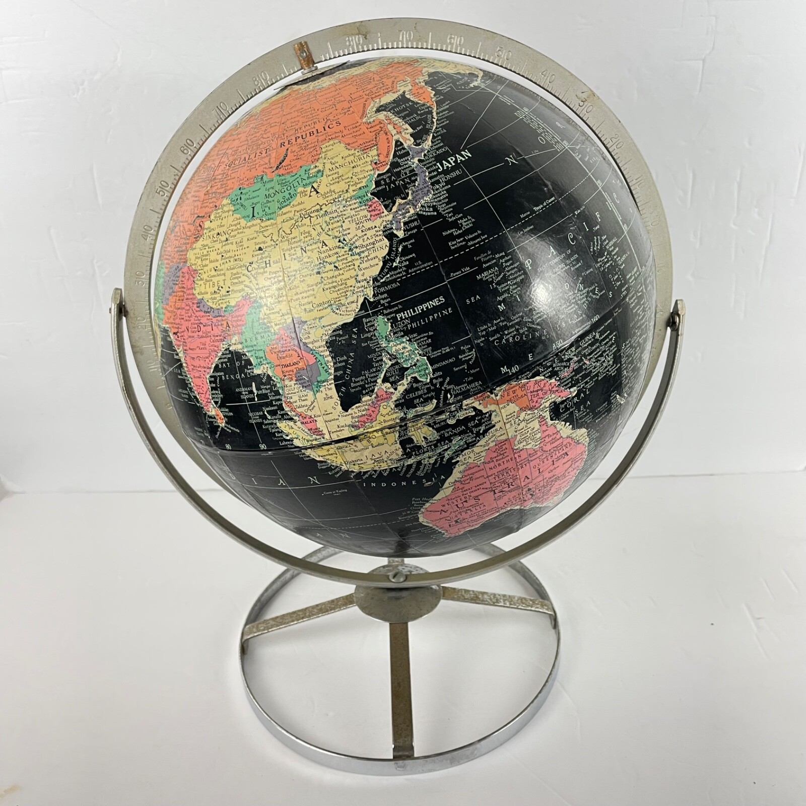rub Vintage Replogle Black Globe Chrome 12