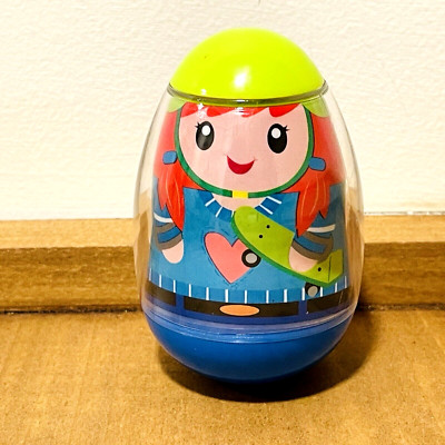 Playskool Weeble Wobble #10 Ten Girl Skateboard Red Blue 2009 Hasbro
