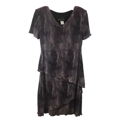 Connected Apparel Tiered Dress Women's Size 6 Purple NEW *E