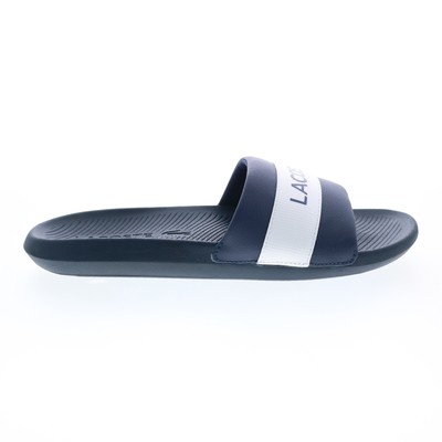 Lacoste Croco Slide 0721 1 Cma Мужские Синие Синтетические Шлепанцы Сандалии Обувь 7