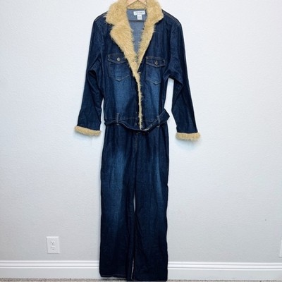 Jamie Nicole Collection Denim Trucker Jumpsuit 1X Vintage 90s Boiler Suit