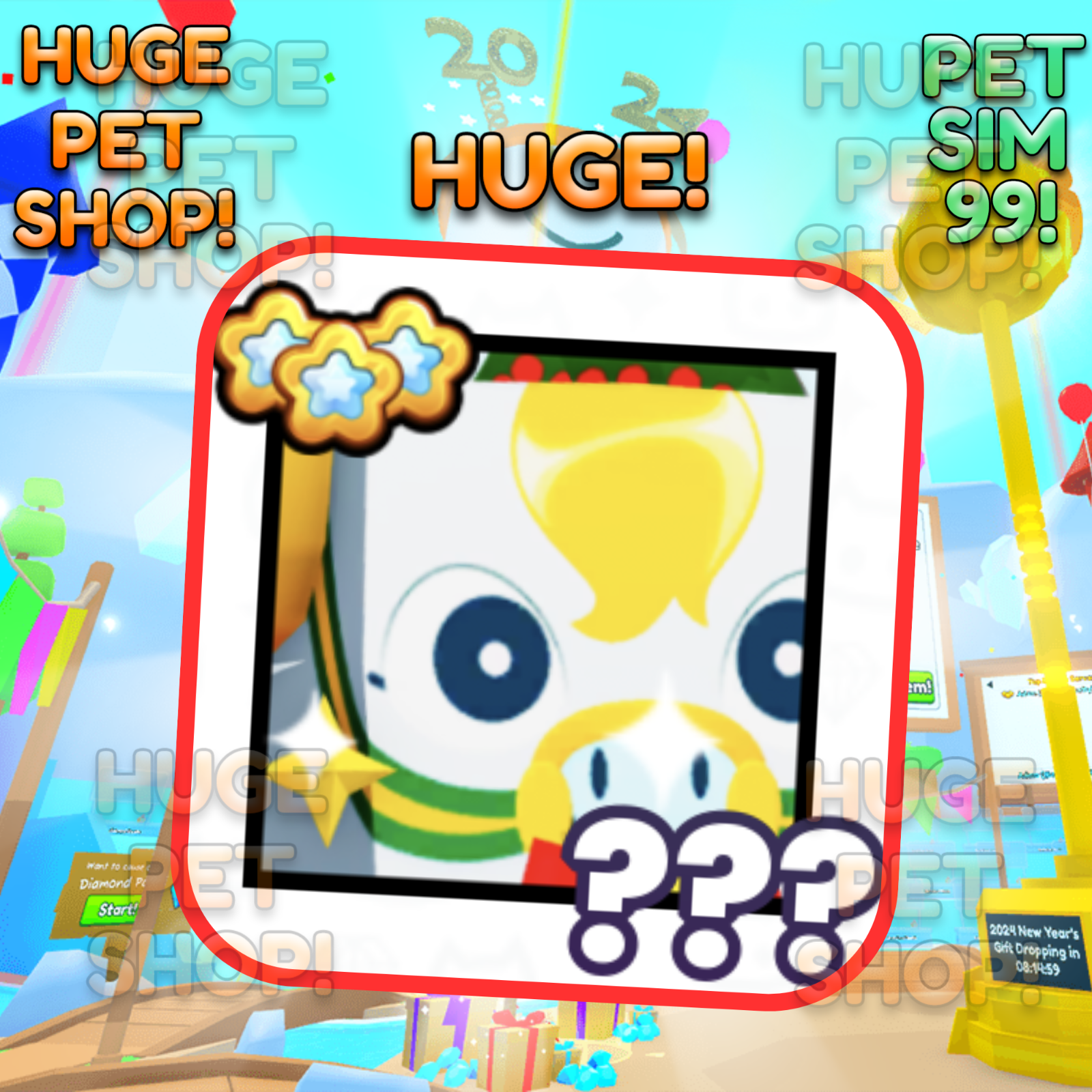 Huge Holiday Pegasus - Pet Simulator 99 - Pet Sim 99 - CHEAP & FAST DELIVERY