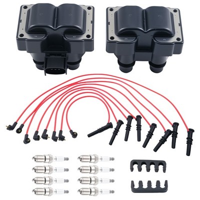 Ignition Coil & Spark Plug & Wire Set for Ford F-150 4.6L V8 97-99 E8TZ12029A