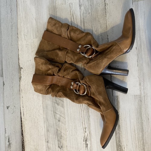 Jessica Simpson Willa Suede Leather Boots Metal Embellished