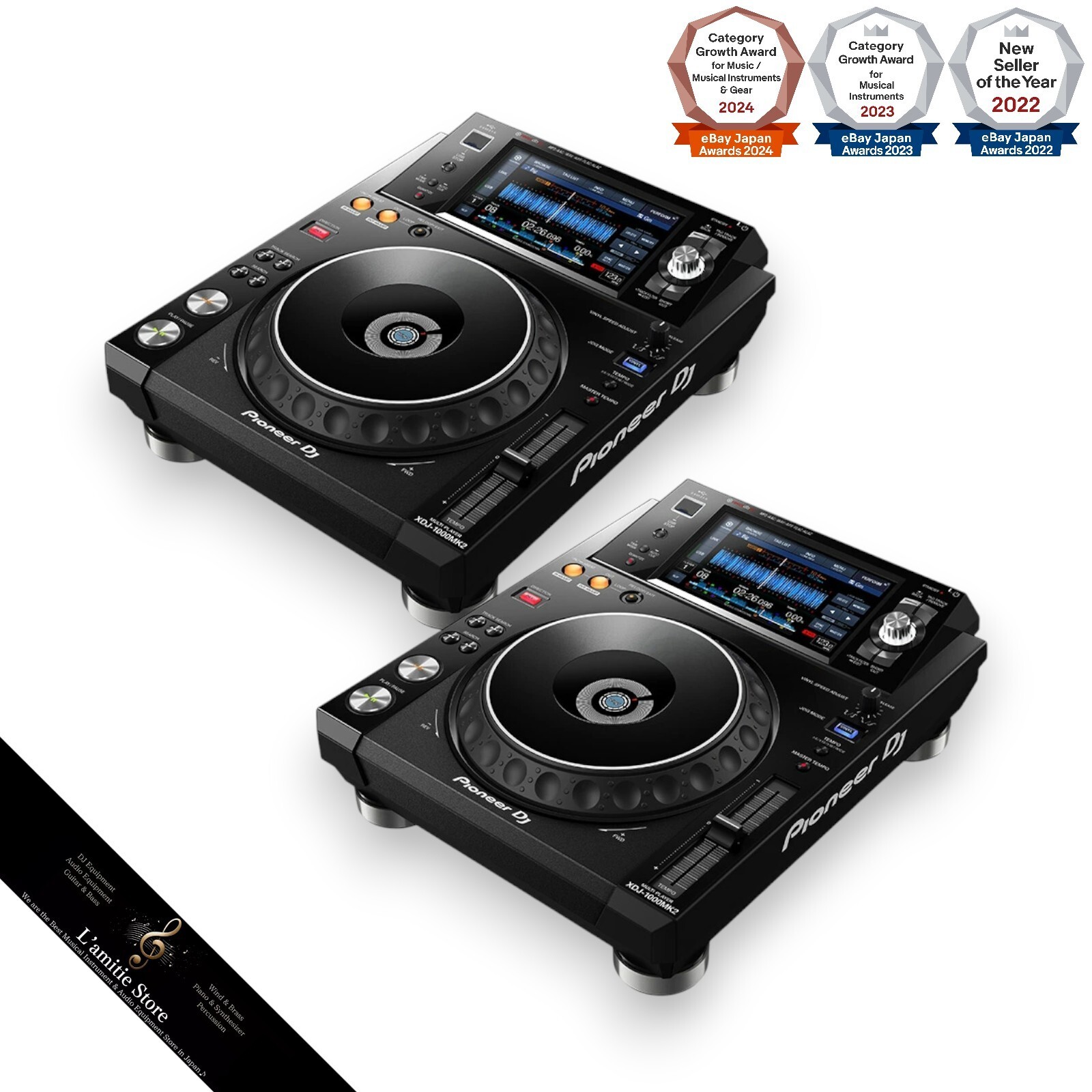 【送料込み】Pioneer DJ XDJ1000mk2 Pair 2x Pioneer XDJ-1000MK2 DJ Player Digital Turntable