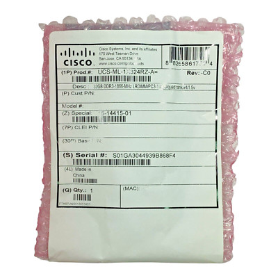 Cisco 32GB 1866 MHz 4RX4 PC3-14900R 1.5V Server RAM Memory UCS-ML-1X324RZ-A