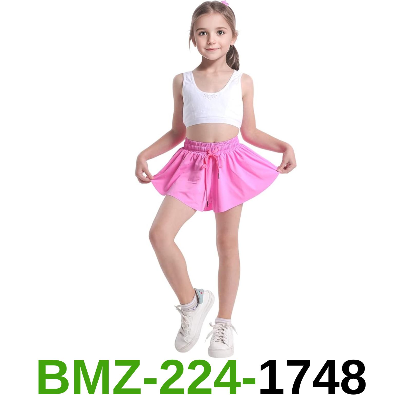 Girls Flowy Skirt Shorts Preppy Shorts 2 in 1 Butterfly Running Shorts, 8-10Y
