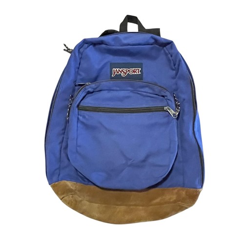 VTG 90s Jansport Backpack Blue Suede Bottom School Hiking
