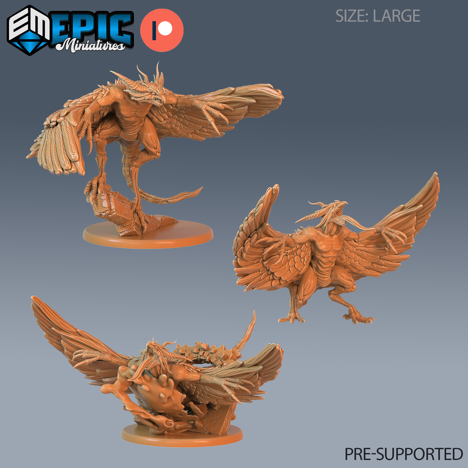 Harpy Beast, Dungeons and Dragon Miniature, D&D Fantasy Wargaming 28mm