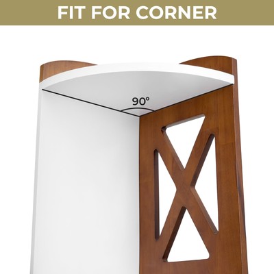 Corner Shelf Stand Wood Corner Bookshelf Corner Bookcase 5 Tier and Plant Stand