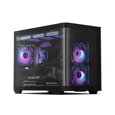 darkFlash Micro-ATX Gaming PC Case, MATX PC Case with 3 x 120mm ARGB Fans, Pa...