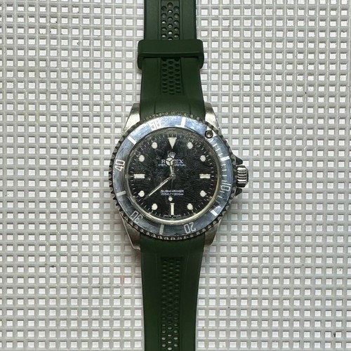 20mm GREEN Vulcanized Caoutchouc Rubber Strap ROLEX SUBMARINER