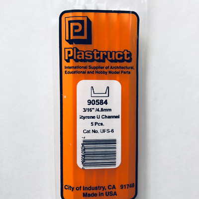 Plastruct 90584 Styrene Deep C Channel 3/16''x 15'' (5)