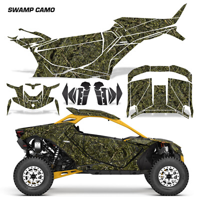 UTV Graphics Decals Stickers for Can-Am Maverick R 2DR 2024-25 SWAMPCAMO