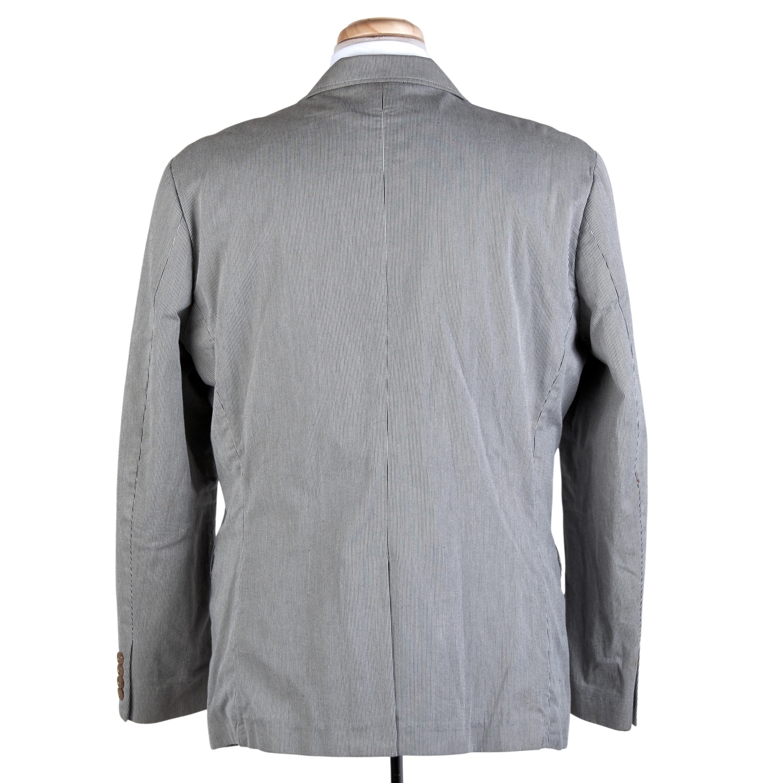 J CREW Sport Coat Mens 44R Charcoal Stripe Cotton Pincord Unconstructed Jacket