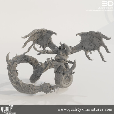 Tabletop RPG Mini - Giant Snake Hedonist - 100mm head to toe - Size L - Qumi