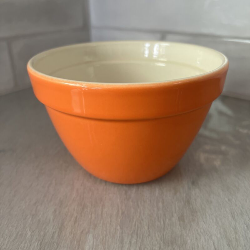 Crate And Barrel Addison Orange Mixing Bowl 5.5” X 3.75” Portugal