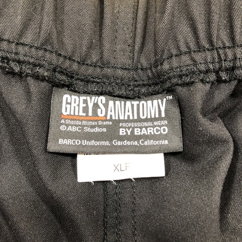 Grey's Anatomy Womens Scrub Pants Size XLP Black Drawstring Elastic Waist bs4239