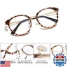 SOJOS Retro Round TR90 Blue Light Reading Glasses Womens Mens Readers Computer Glasses Eyewear Frame SJ9001, Bright Leopard Frame 1.00 x