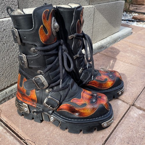 VTG Hardcore NEW ROCK DEVIL Goth Reactor Boots Biker Cyber