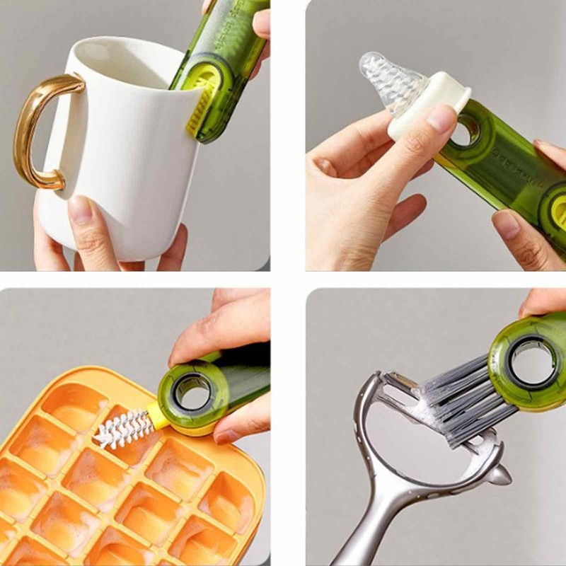 2Pcs 3 in 1 Tiny Bottle Cup Lid Detail Brush Multi-function Water Bottle Brushes