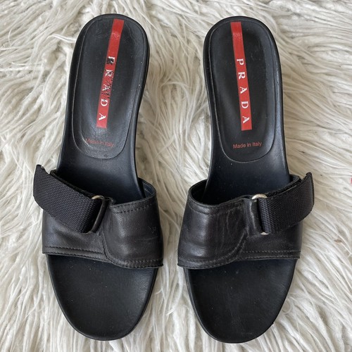 PRADA ブラック ミュール Prada レザーミュール | ブラック | FARFETCH JP